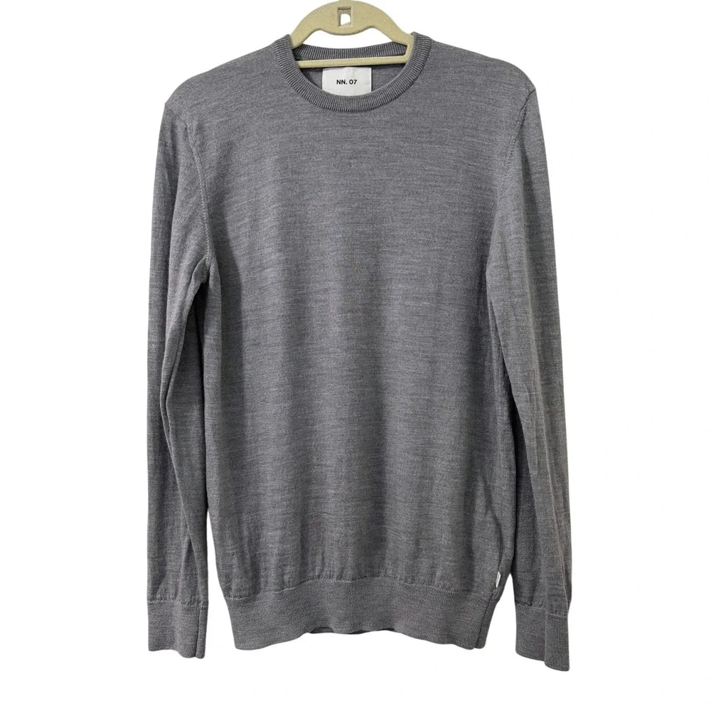 NN.07 New Barca 6630 Grey Extra Fine Merino Wool Crewneck Sweater Made in Italy